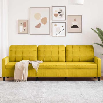 vidaXL Driezitsbank / zetel 210 cm fluweel geel, Huis en Inrichting, Zetels | Zetels, Verzenden, Nieuw