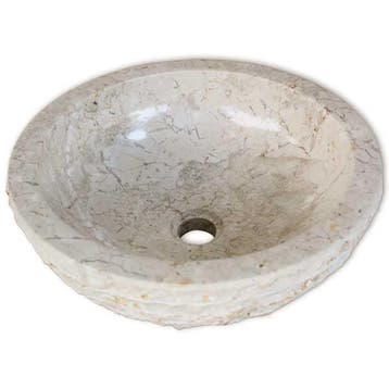 vidaXL Wastafel 40 cm marmer crème, Doe-het-zelf en Bouw, Verzenden, Nieuw