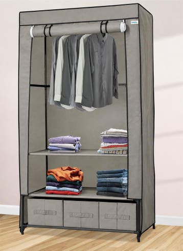 Lendo Online Armoire Pliable 3 Tiroirs 90x47x163 Acier Gris