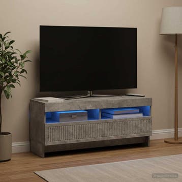 vidaXL LED tv-meubel Betongrijs Bewerkt hout, Verzenden, Nieuw