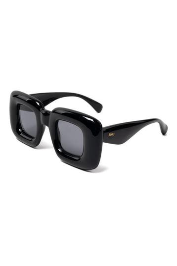 KIMU® Retro Zonnebril Oversized Dik Zwart Montuur Zwarte Gla, Ophalen of Verzenden