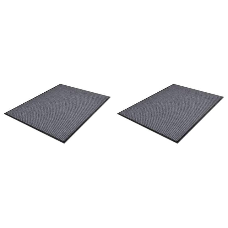 vidaXL Deurmatten 2 st 90x60 cm PVC grijs, Tuin en Terras, Deurmatten, Nieuw, Verzenden