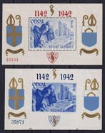 Belgique 1942 - Lot de blocs Orval avec impression - OBP/COB, Postzegels en Munten, Gestempeld