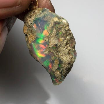 Metaal - Bel hanger - Sprankelend Opal rauw