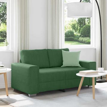vidaXL Loveseat Sofa Donkergroen 160x77x82 cm Corduroy Stof, Verzenden, Nieuw