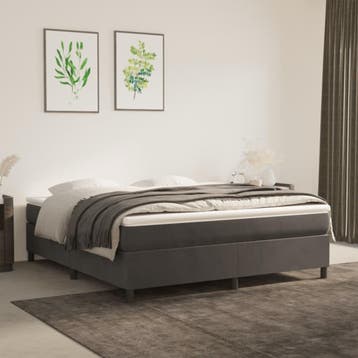 vidaXL Boxspring bed 160x200 cm fluweel donkergrijs, Verzenden, Nieuw