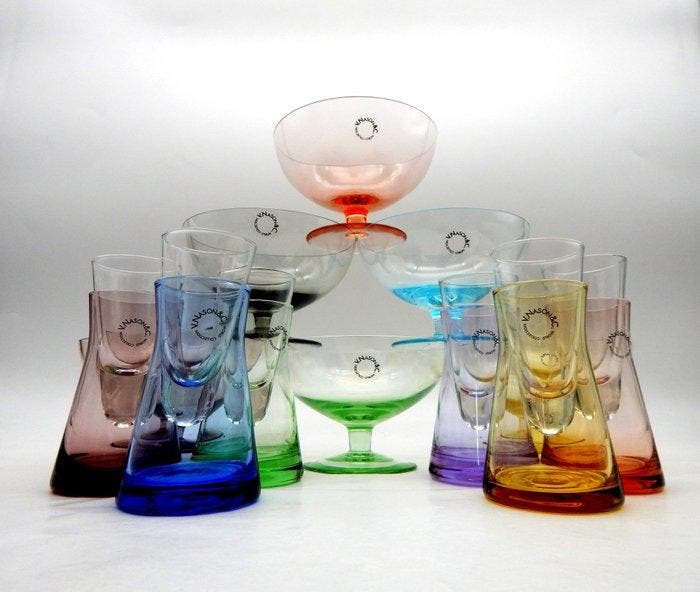 V.Nason&C. - Drinkset (18) - Wereldcollectie - Muranoglas, Antiquités & Art, Antiquités | Verre & Cristal