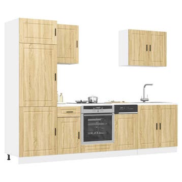 vidaXL 7-delige Keukenkastenset Porto bewerkt hout sonoma, Verzenden