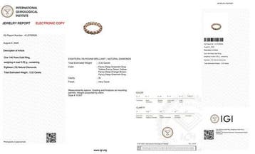 Zonder minimumprijs - Ring - 14 karaat Roségoud - 3.32ct., Handtassen en Accessoires, Ringen, Nieuw