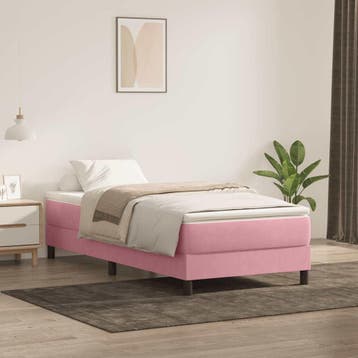 vidaXL Boxspring zonder matras fluweel roze 90x220 cm, Verzenden, Nieuw