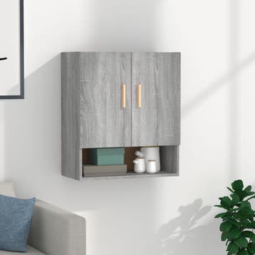 vidaXL Wandkast 60x31x70 cm bewerkt hout grijs sonoma, Verzenden, Nieuw