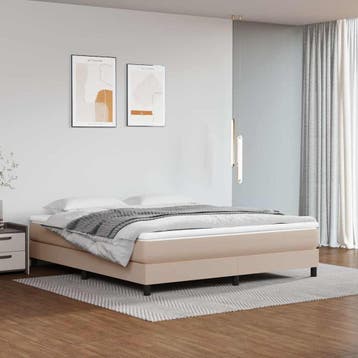 vidaXL Boxspring bed kunstleer cappuccinokleurig 180x200 cm, Verzenden