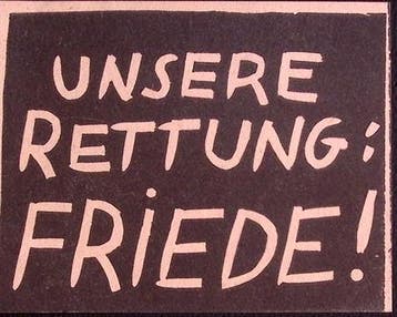 Anti Duits Strooibiljet ONZE REDDING: VREDE! (lijst optie), Verzamelen, Militaria | Tweede Wereldoorlog, Verzenden, Foto of Poster