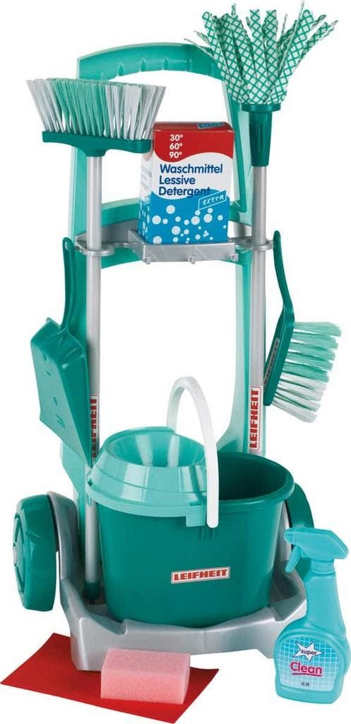 Klein Toys Leifheit speelgoedbezemwagen - dweil, emmer met, Kinderen en Baby's, Speelgoed | Overig, Zo goed als nieuw, Verzenden