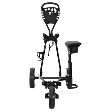 vidaXL Golf Trolley met Zitje Zwart en Wit IJzer Opvouwbaar, Sports & Fitness, Verzenden