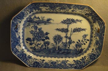Bord - Chinese Qianlong-periode (1736-1795) blauw-witte