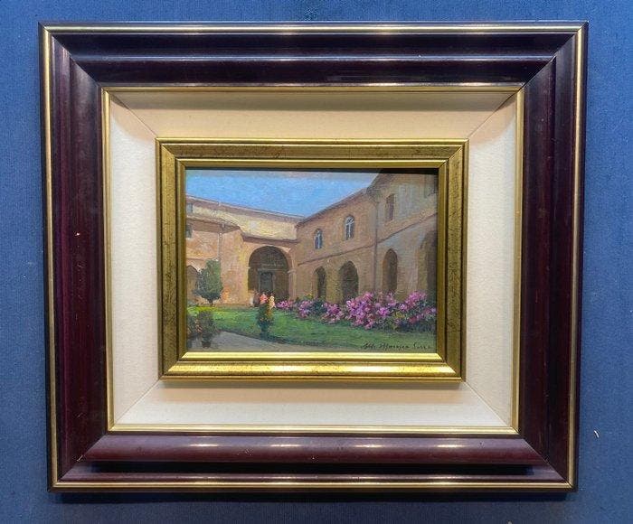 Mario Maresca Serra (1912-1991) - Chiostro napoletano, Antiek en Kunst, Kunst | Schilderijen | Klassiek