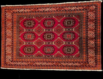 Turkmeens Bukhara-tapijt – handgeknoopt – Gul-motieven -, Nieuw