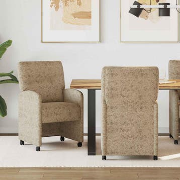 vidaXL Eetkamerstoelen met wielen 2 pcs Lichtgrijs 57 x 67 x, Verzenden, Nieuw