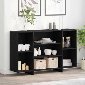 vidaXL Dressoir Zwart Eiken 120 x 30 x 75 cm Bewerkt hout, Huis en Inrichting, Kasten | Dressoirs, Verzenden, Nieuw