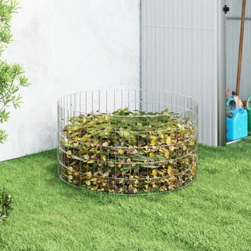 vidaXL Compostbak Ø100x50 cm gegalvaniseerd staal, Verzenden, Nieuw