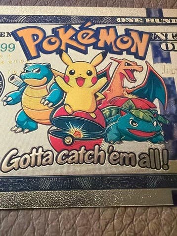 Verenigde Staten. 100 Dollars Pokémon Banknote (Zonder