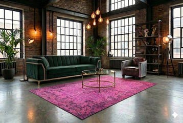 Roze vintage - Vloerkleed - 280 cm - 175 cm - met, Huis en Inrichting, Nieuw