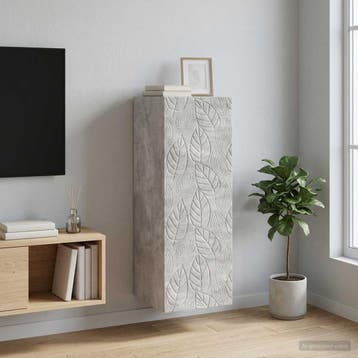 vidaXL Wandkast Betongrijs 33 x 34,5 x 90 cm Bewerkt hout, Huis en Inrichting, Verzenden, Nieuw