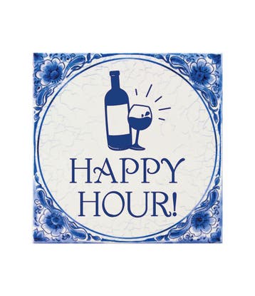 Delftsblauw Tegel Happy Hour 15cm, Maison & Meubles, Verzenden