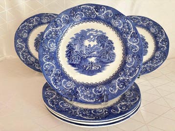 Wedgwood, Made in England - River Scene, Collection Blau -