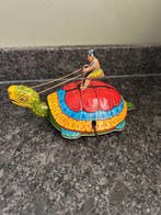 J Chein&Co. - Tin Wind-up Toy - Turtle With Black Native -