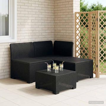 vidaXL 3-Zits Tuin Sofa Rottanlook PP Antraciet, Verzenden, Nieuw