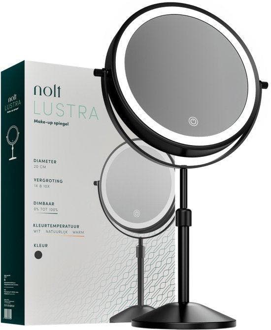 2dekans | Nolt Make Up Spiegel met LED Verlichting - 1X/10X, Huis en Inrichting, Woonaccessoires | Spiegels, Ophalen of Verzenden