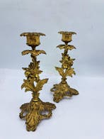 Chandelier (2) - Plaqué or, Bronze - Set de bougeoirs