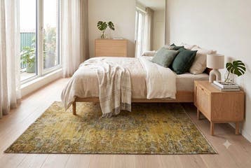 Geel vintage - Vloerkleed - 205 cm - 110 cm - met, Nieuw