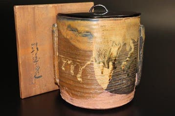 Prachtige Takatori-stijl Mizusashi (waterkan) door Suda