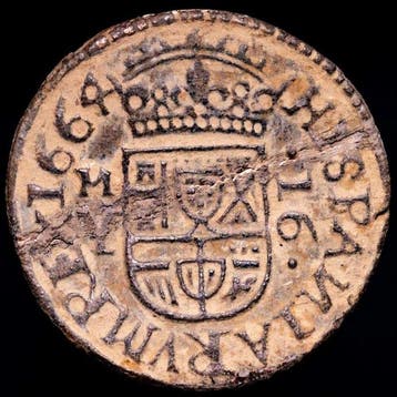 Spanje. Felipe IV. 16 Maravedís Acuñado en la ceca de Madrid