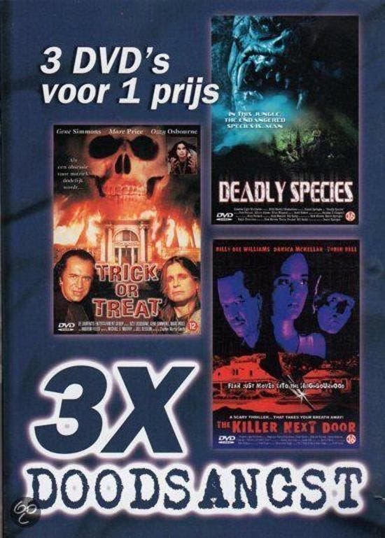 3 in 1 Deadly Species, The Killer Next Door, Trick or Treat, Cd's en Dvd's, Dvd's | Actie, Ophalen of Verzenden