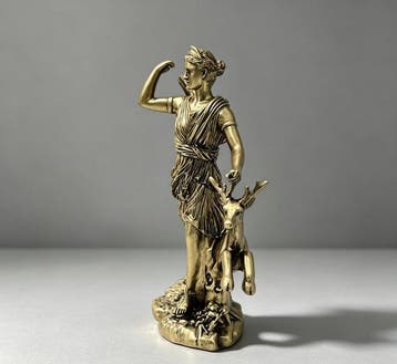 sculptuur, Sculpture of Artemis, Goddess of the Moon - 27 cm