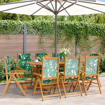 vidaXL Verstelbare klapstoelen, 8 stuks, groene stof en, Tuin en Terras, Verzenden, Nieuw
