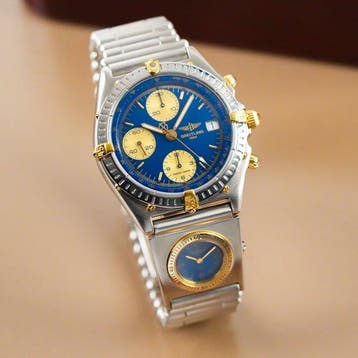 Breitling - Chronomat Dual Time Two Tone Blue Dial Copilot -, Handtassen en Accessoires, Nieuw