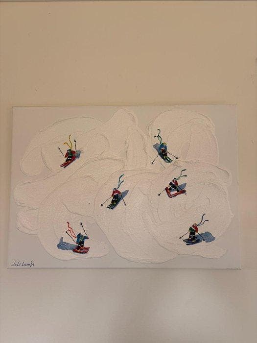 Juli Lampe (1 - Ski liefhebbers. Veroveren besneeuwde toppen, Antiquités & Art, Art | Peinture | Moderne