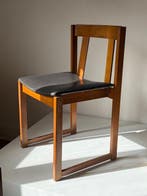 Stoel - Hout, pelle skai - Set van zes vintage stoelen