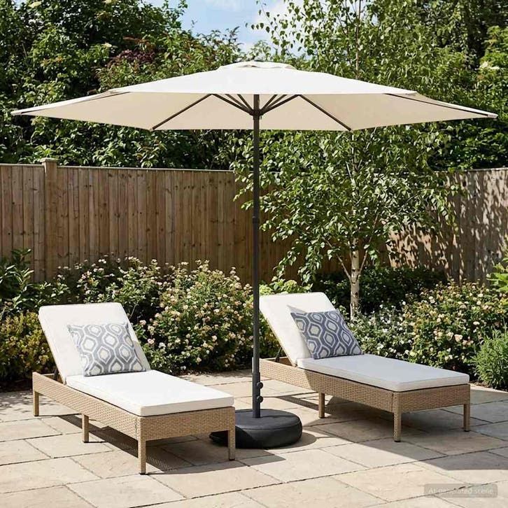 vidaXL Tuinparasol met voet 300 x 300 cm Polyester, Tuin en Terras, Parasols, Nieuw, Verzenden