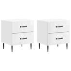 vidaXL Nachtkastje met lade 2 pcs Hoogglans Wit 43 x 34,5 x, Verzenden, Nieuw