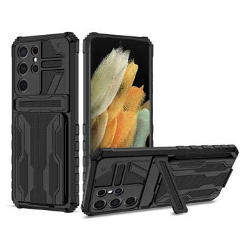 Samsung Galaxy A12 - Armor Card Slot Hoesje met Kickstand -, Verzenden
