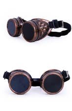 Goggles Steampunk Bril Koper Montuur Zonnebril Glazen Koperk, Ophalen of Verzenden, Nieuw