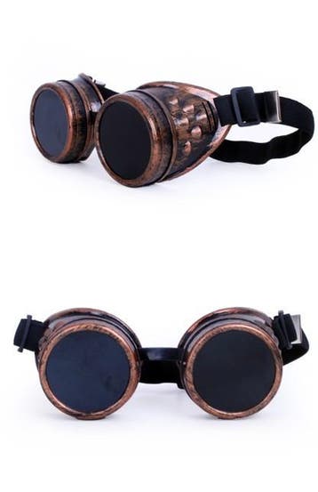 KIMU® Goggles Steampunk Bril Koper Montuur Zonnebril Glazen, Ophalen of Verzenden, Nieuw