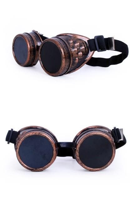 Goggles Steampunk Bril Koper Montuur Zonnebril Glazen Koperk, Hobby en Vrije tijd, Feestartikelen, Nieuw, Ophalen of Verzenden