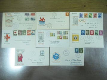 Nederland 1952/1961 - Selectie FDC Nederland periode 1952, Postzegels en Munten, Gestempeld